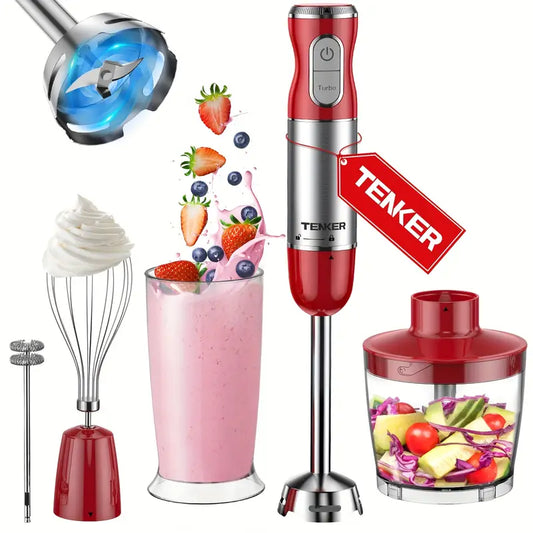 TENKER 5-in-1 Immersion Blender, 450W 30 Speed Hand Blender with Copper Sticker Blade,